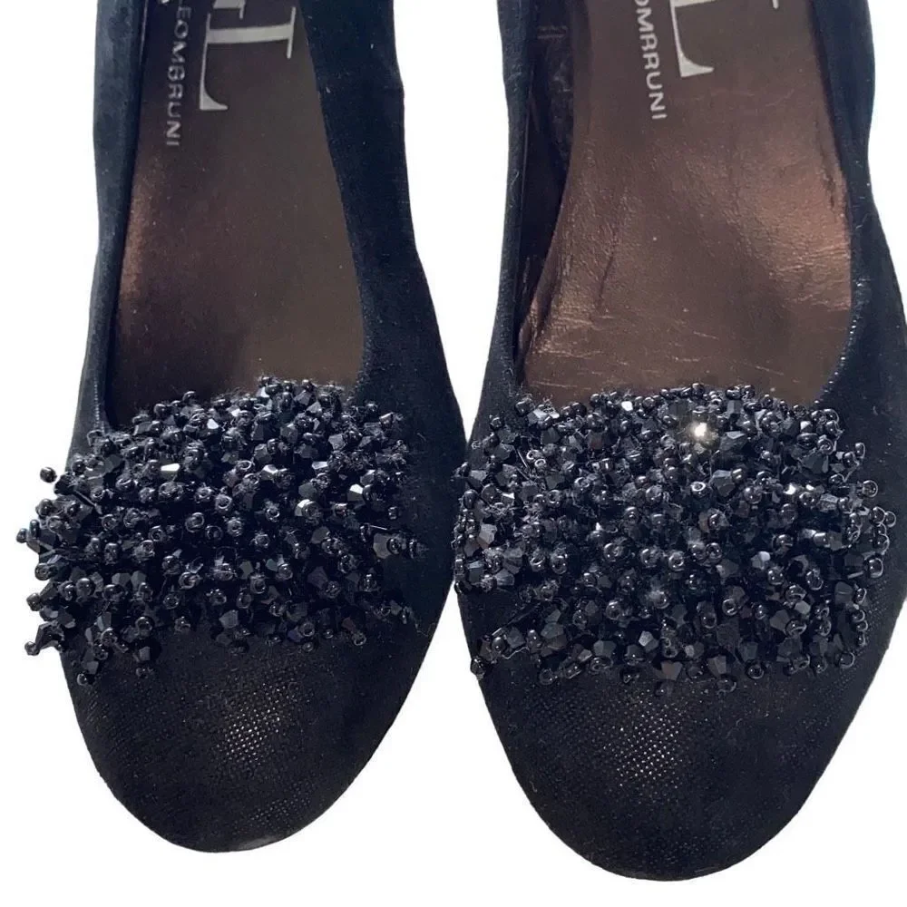 Attilio Giusti Leombruni EUC Occasion Guestwear Shoes Pumps Chunky Heel Black Su